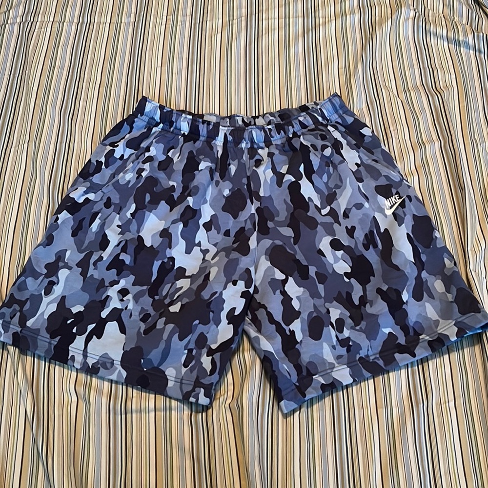 Nike Blue Camo Sweatshorts